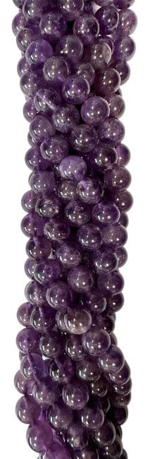 Amethyste Uruguay A perles 6mm sur fil 40cm