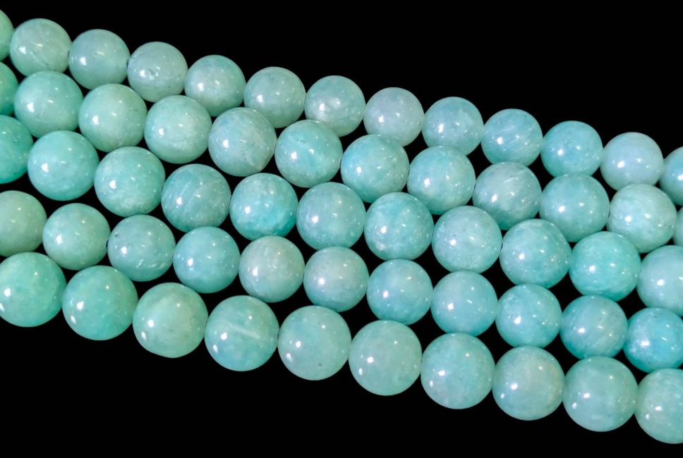 Amazonite Etats-Unis AA+ perles 7.5-8.5mm sur fil 40cm chez Arabesk