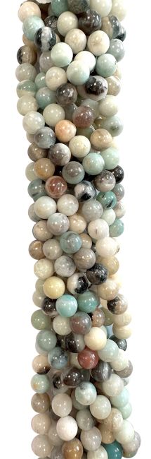Amazonite multicolore perles 10mm sur fil 40cm