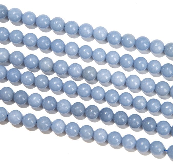 Angelite A perles 10mm sur fil 40cm