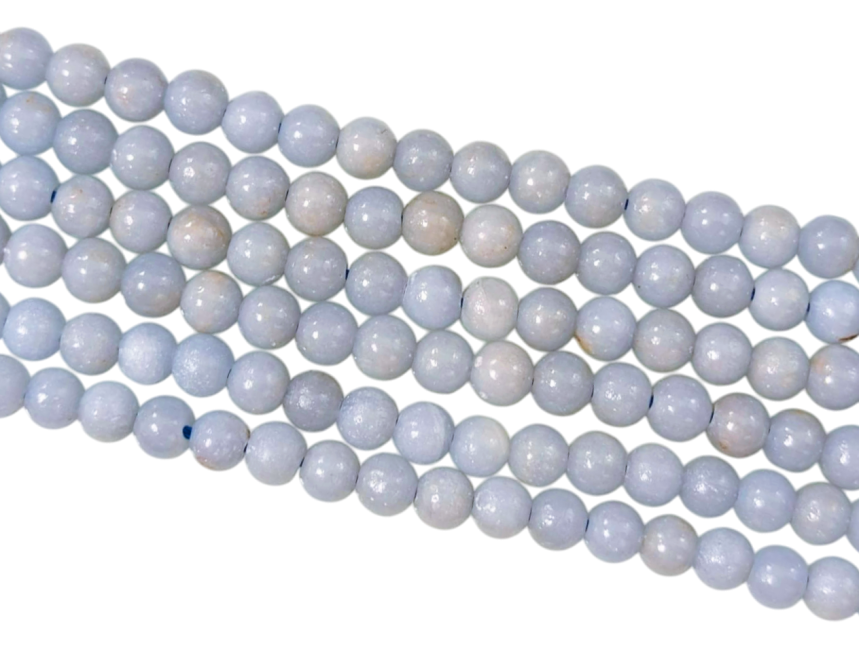 Angelite perles A 4-5mm sur fil 40cm chez Arabesk