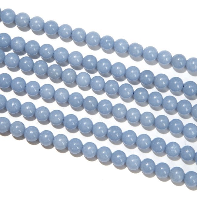 Angelite A perles 8mm sur fil 40cm