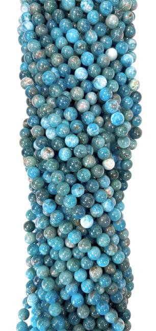 Apatite Bleue A perles 5mm sur fil 40cm