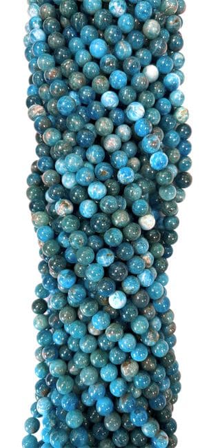 Apatite Bleue A perles 6-7mm sur fil 40cm