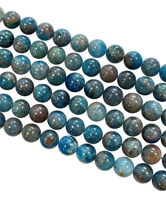 Apatite Bleue perles 7.5-8.5mm sur fil 40cm