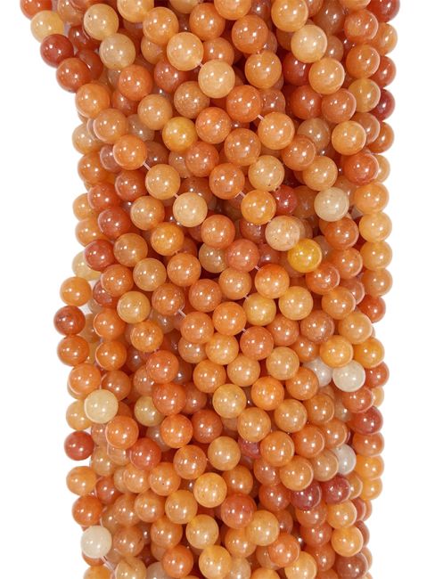 Aventurine Orange A perles 6mm sur fil 40cm