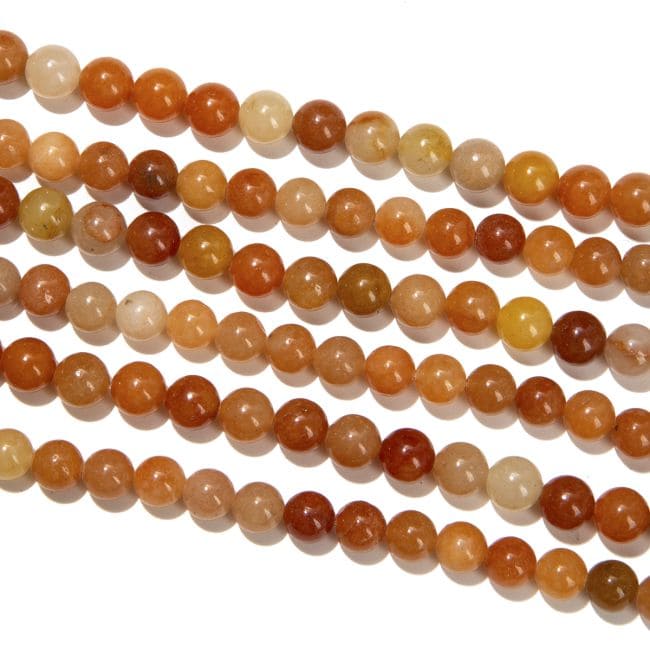 Aventurine Orange A perles 8mm sur fil 40cm