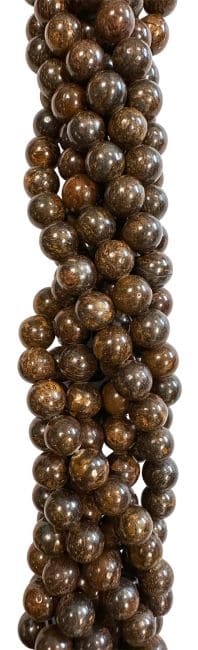 Bronzite A perles 6mm sur fil 40cm