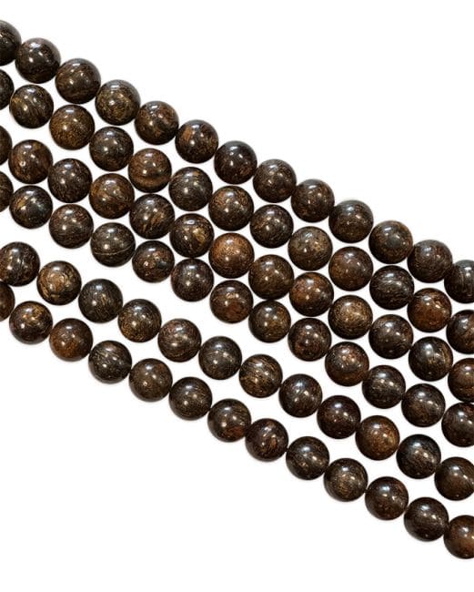 Bronzite A perles 6mm sur fil 40cm