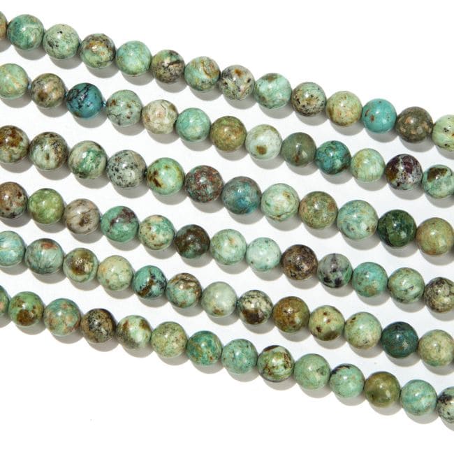 Chrysocolle A perles 10mm sur fil 40cm