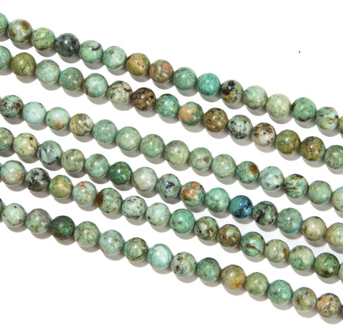 Chrysokoll A Perlen 6–7 mm auf 40 cm Draht