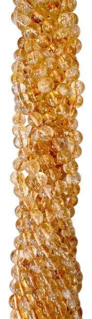 Citrine Chauffée AA perles 10mm sur fil 40cm