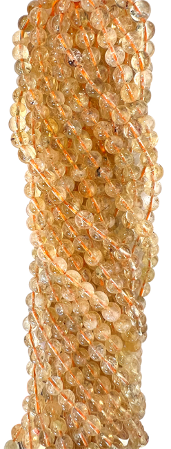 Citrine Naturelle perles 10mm sur fil 40cm