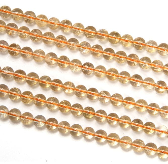 Citrine Naturelle A perles 6mm sur fil 40cm