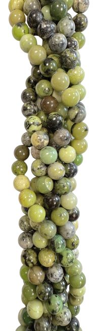 Chrysoprase Citron A perles 6mm sur fil 40cm