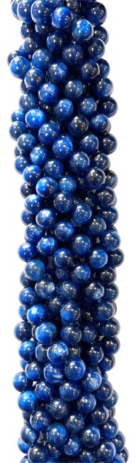 Cyanite Bleue Chauffée AA perles 6mm sur fil 40cm