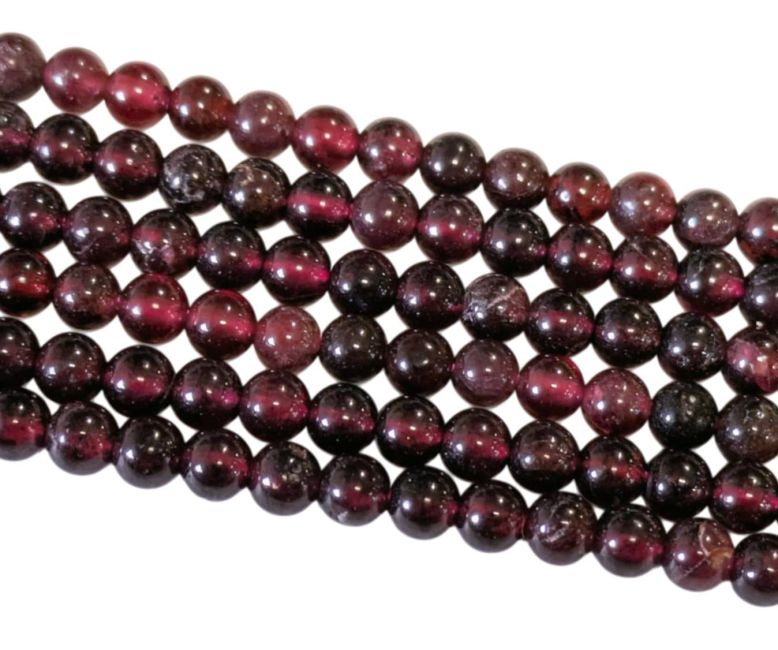 Grenat Rouge A perles 4mm sur fil 40cm