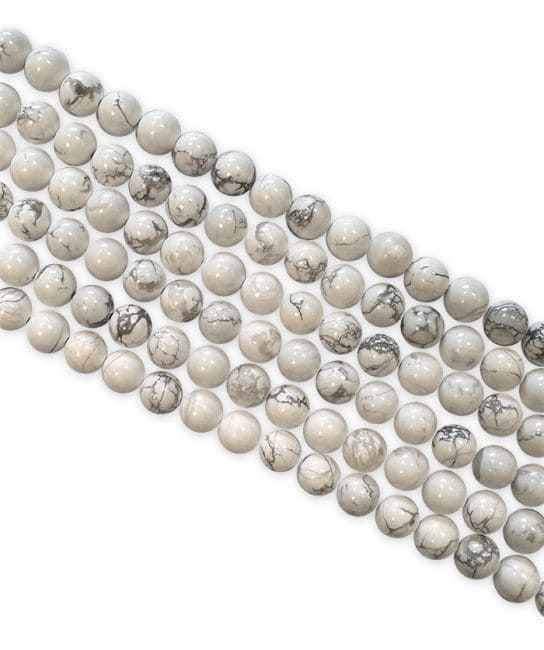 Howlite A perles 10mm sur fil 40cm