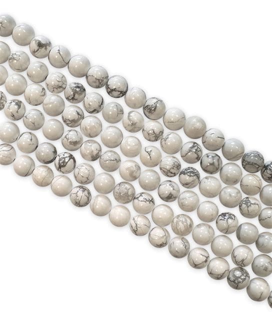 Howlite A perles 4mm sur fil 40cm