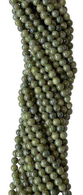 Jade Nephrite A perles 6mm sur fil 40cm