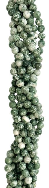 Jade verte A perles 6mm sur fil 40cm