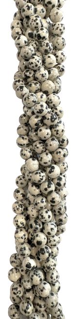 Jaspe Dalmatien perles 8mm sur fil 40cm