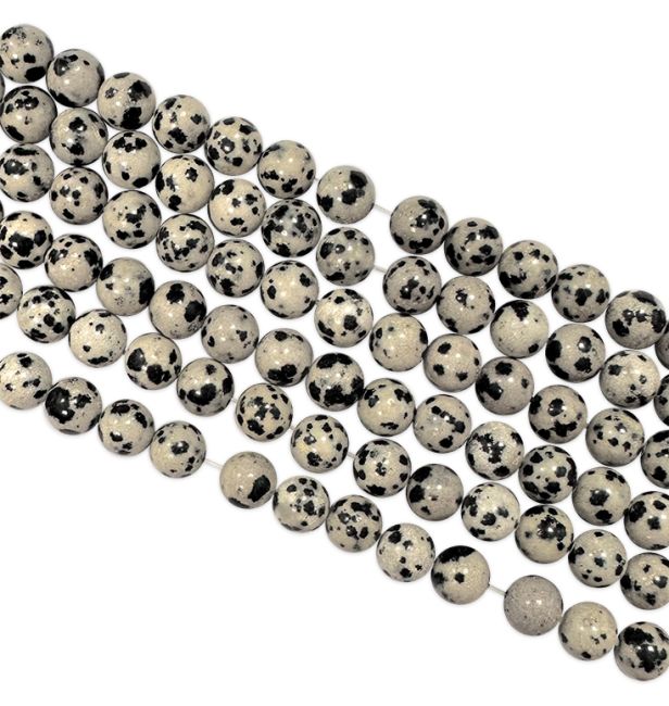 Jaspe Dalmatien perles 8mm sur fil 40cm