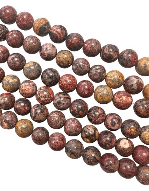 Jaspe Orbiculaire Léopard perles 8mm sur fil 40cm chez Arabesk