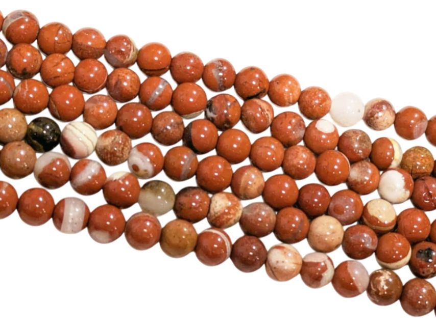 Jaspe Rouge AB perles 4mm sur fil 40cm