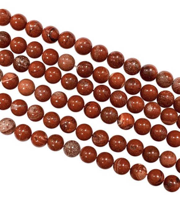 Jaspe Rouge AB perles 4mm sur fil 40cm