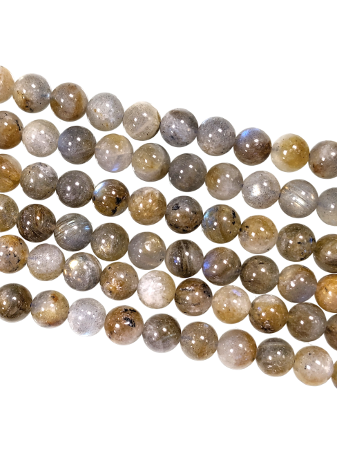 Perles Labradorite A 8mm sur fil 40cm