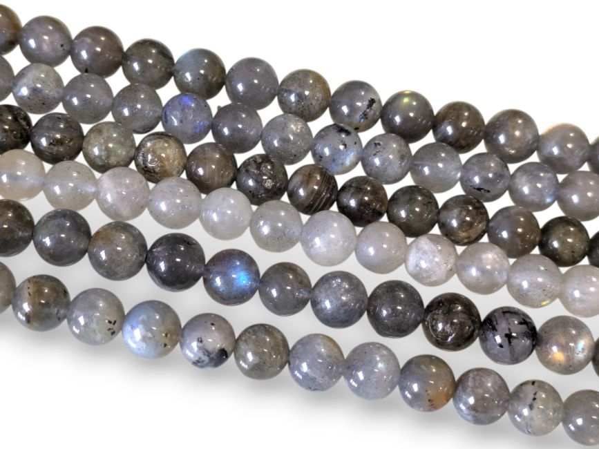 Perles Rondes sur Fil Labradorite A 8-9mm chez Arabesk
