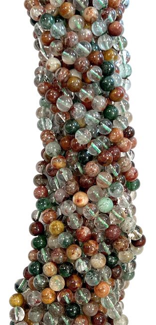 Cristal de Roche Rutile Multicolore perles A 6mm sur fil 40cm