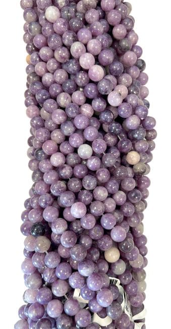 Lepidolite A perles 4mm sur fil 40cm