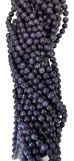 Dark Lepidolite A perles 8mm sur fil 40cm