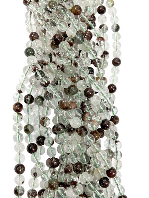 Quartz Lodolite A perles 5-6mm sur fil 40cm