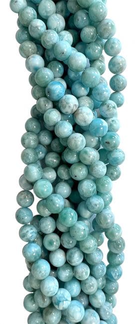 Larimar AA perles rondes 7mm sur fil 40cm