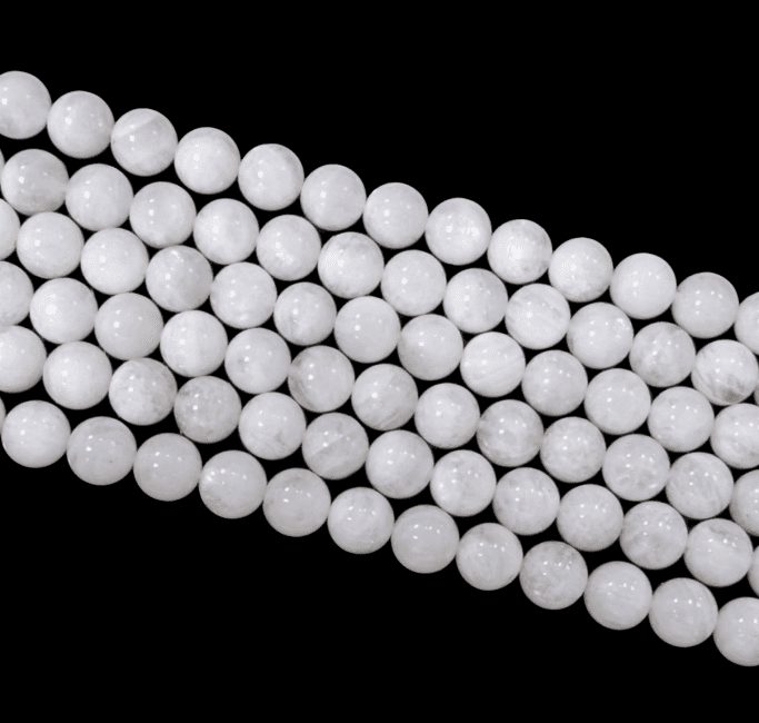 Pierre de Lune blanche  Péristérite AA perles 10mm sur fil 40cm chez Arabesk