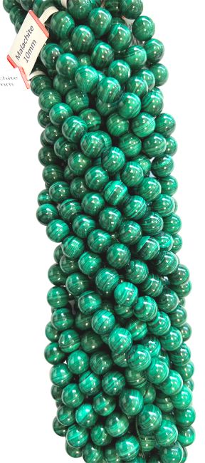 Malachite AA perles 10mm sur fil 40cm