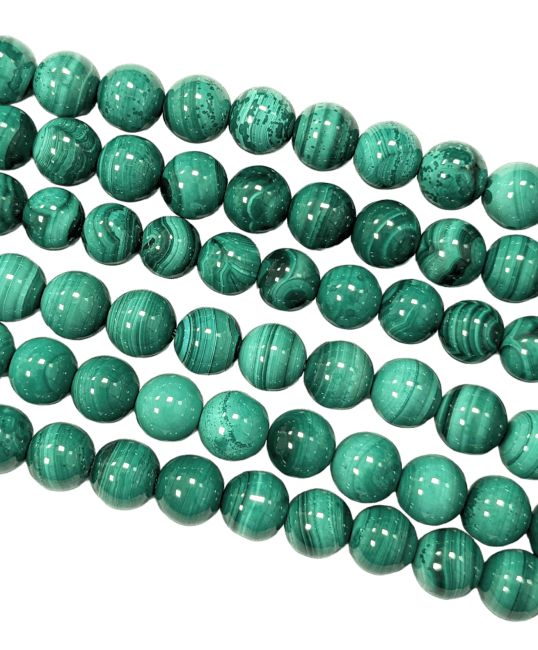 Malachite Claire AA perles 6mm sur fil 40cm