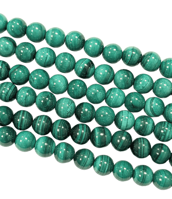 Malachite Claire AA perles 8-9mm sur fil 40cm chez Arabesk