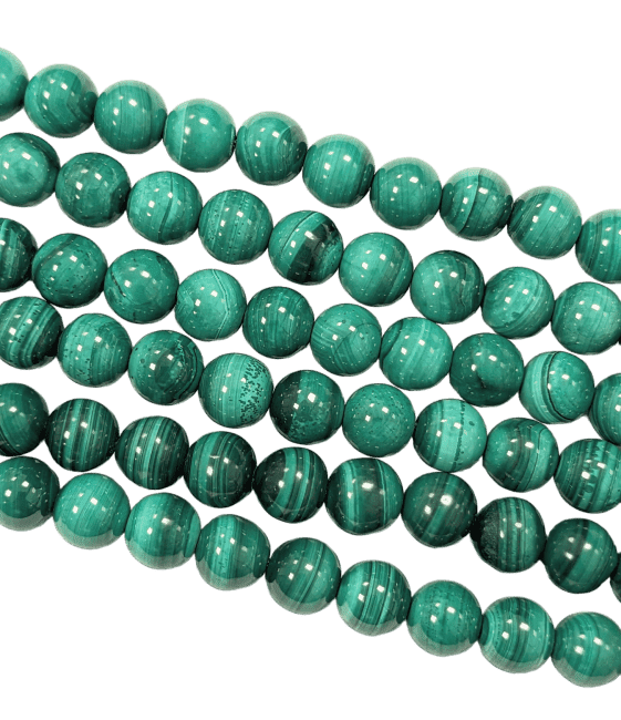 Malachite Claire AA perles 7.5-8.5mm sur fil 40cm