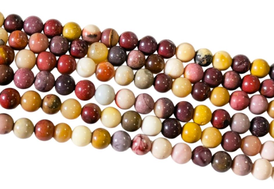 Jaspe Mokaite A perles 4mm sur fil 40cm