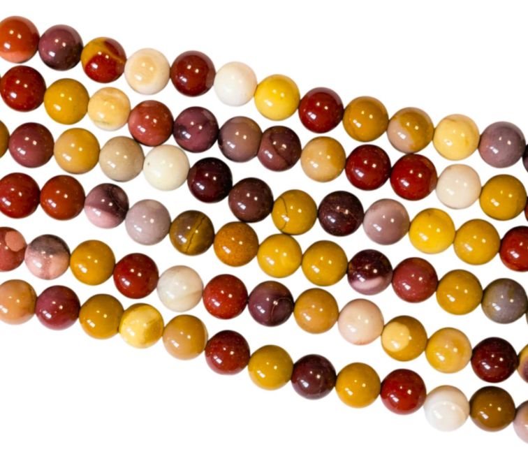 Jaspe Mokaite A perles 8mm sur fil 40cm