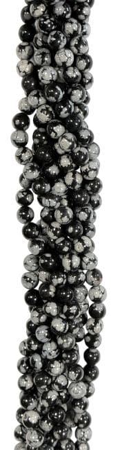 Obsidienne Flocon de Neige perles 8mm sur fil 40cm