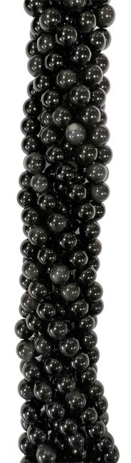 Obsidienne Œil Céleste A perles 4mm sur fil 40cm