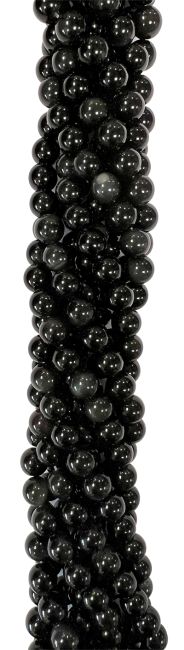 Obsidienne Œil Céleste A perles 8mm sur fil 40cm