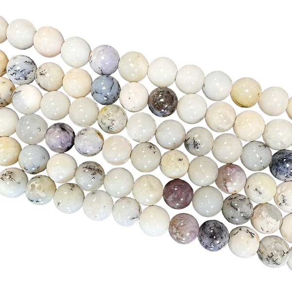 Opale Dendrite perles 6mm sur fil 40cm