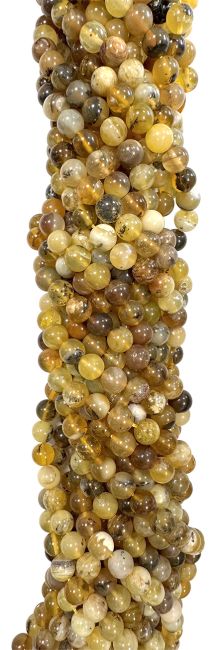 Opale Jaune perles 6mm sur fil 40cm