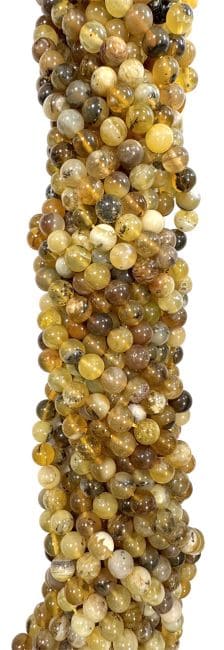 Opale Jaune perles 6mm sur fil 40cm